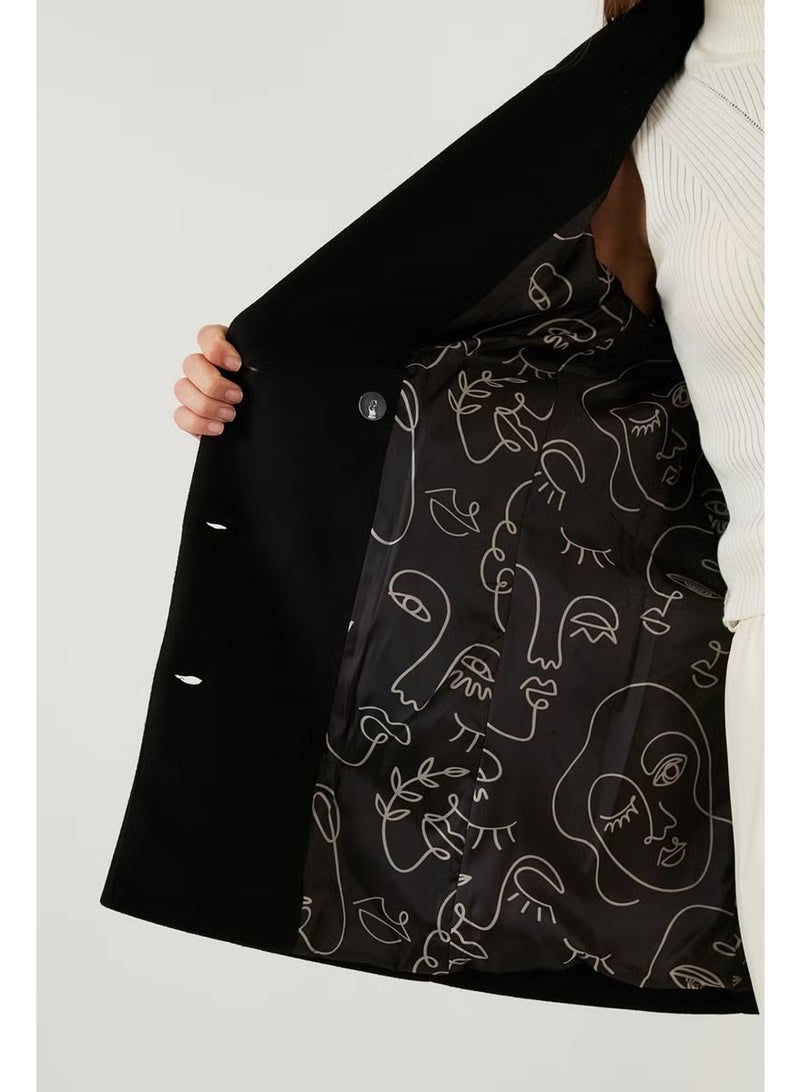 Lela Oversize Double Buttoned Long Coat with Pockets Women's Coat 6230058 - Image 5